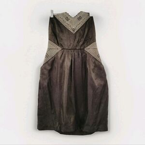 Ecote Urban Outfitters UO Black Boho Dress Womens Medium Iridescent Bohemian